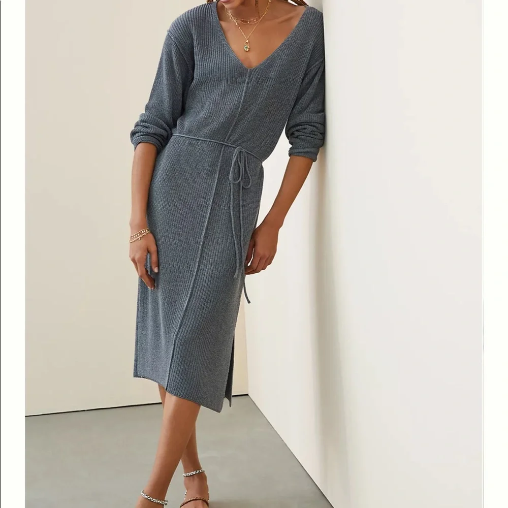 NWT Anthropologie Knit Midi Dress. Size Small. Dark Grey color - Picture 1 of 7